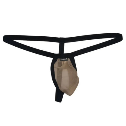 DomiGe Men's Thongs Underwear - Breathable Mesh G-String Low Rise Sexy Thong