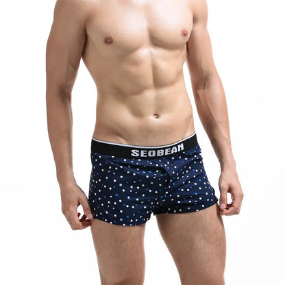 Seobean Herren-Boxershorts aus Baumwolle mit Punkten, Dessous