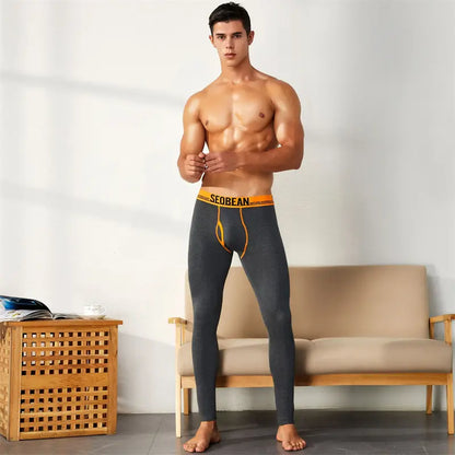 Seobean Men's Thermal Long Johns - Low Rise Cotton Spandex Underwear