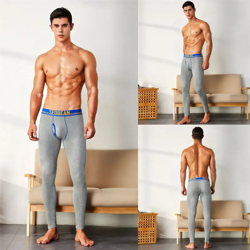 Seobean Men's Thermal Long Johns - Low Rise Cotton Spandex Underwear