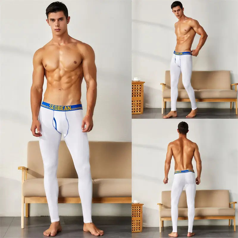 Seobean Men's Thermal Long Johns - Low Rise Cotton Spandex Underwear