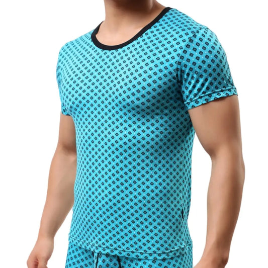 Camiseta interior de manga corta modal con cuello redondo para hombre de DomiGe