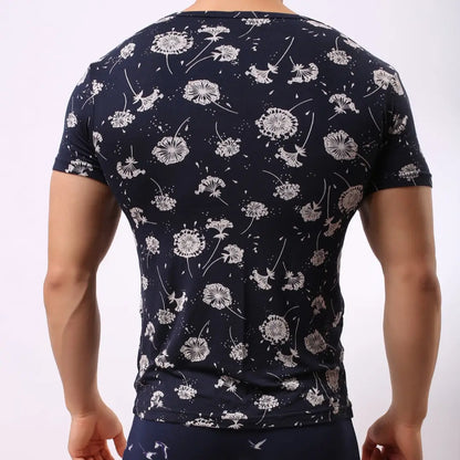 Camiseta interior de manga corta con cuello redondo y modal para hombre de DomiGe