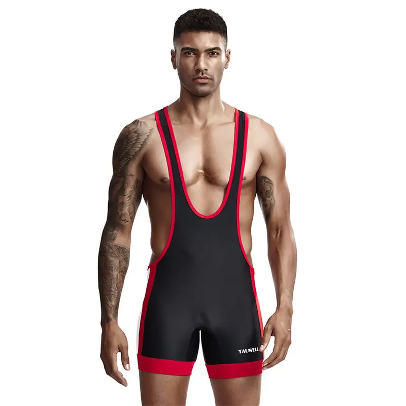 TAUWELL Herren Fitness Wrestling Bodysuit Singlet Sportweste für Männer