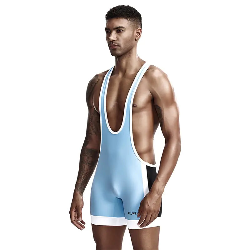 TAUWELL Herren Fitness Wrestling Bodysuit Singlet Sportweste für Männer