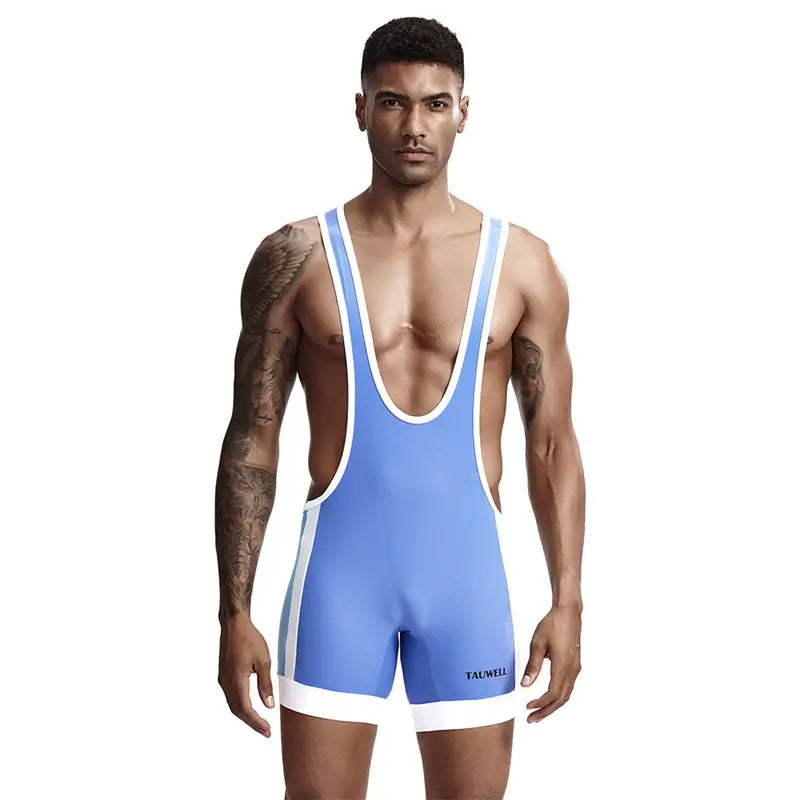 TAUWELL Herren Fitness Wrestling Bodysuit Singlet Sportweste für Männer