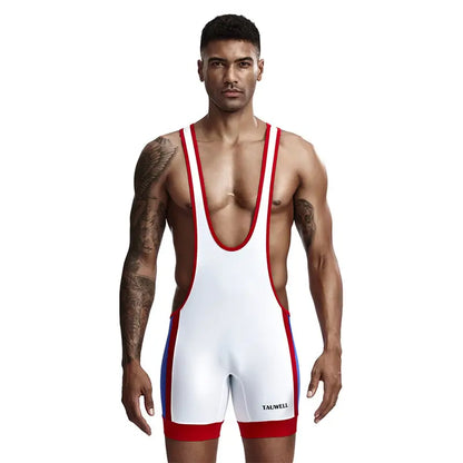 TAUWELL Herren Fitness Wrestling Bodysuit Singlet Sportweste für Männer