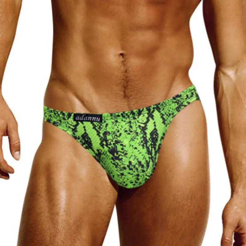 Adannu Men's Leopard Print Pouch Briefs - Low-Rise, Underwear for Men