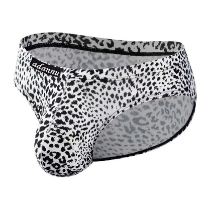 Adannu Men's Leopard Print Pouch Briefs - Low-Rise, Underwear for Men