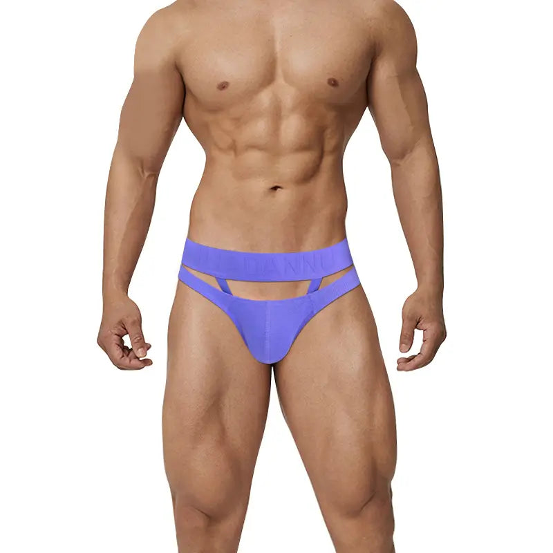 Adannu Men's Sexy Low Rise Breathable Pouch Briefs with Surround Ring Design