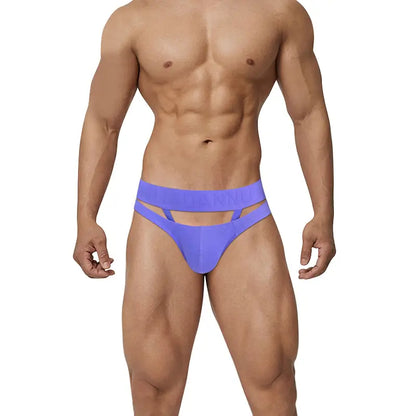 Adannu Men's Sexy Low Rise Breathable Pouch Briefs with Surround Ring Design