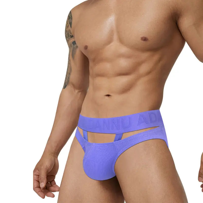 Adannu Men's Sexy Low Rise Breathable Pouch Briefs with Surround Ring Design