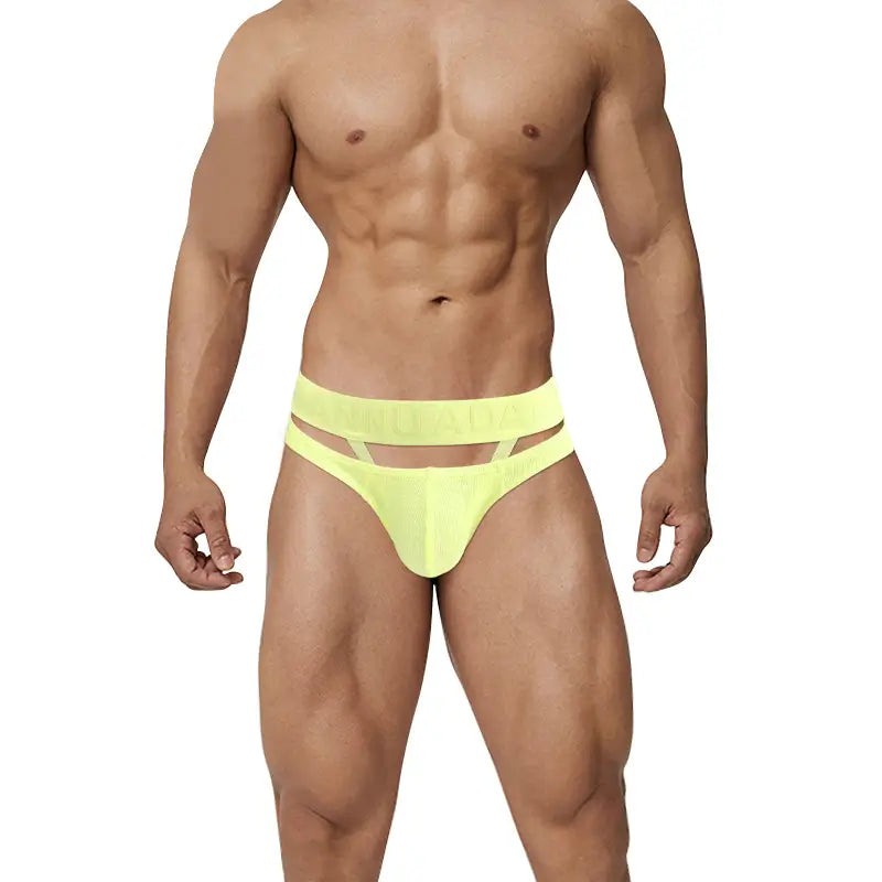 Adannu Men's Sexy Low Rise Breathable Pouch Briefs with Surround Ring Design