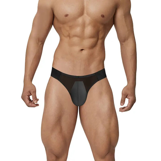 Adannu Men's Sexy Mesh Briefs with Enhanced Pouch