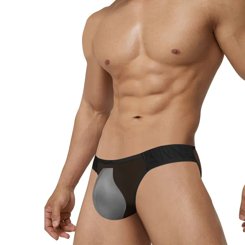 Adannu Men's Sexy Mesh Briefs with Enhanced Pouch