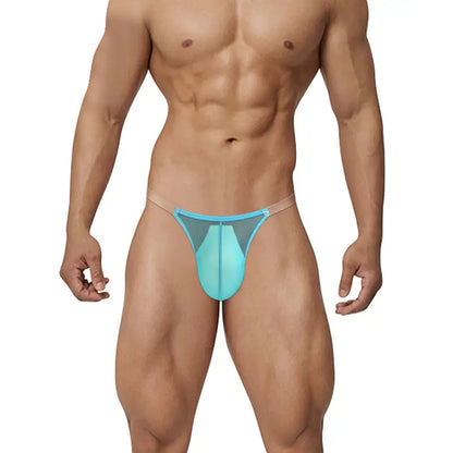 Adannu Men's High-Waisted Ultra-Thin 0.01mm Transparent Mesh Briefs