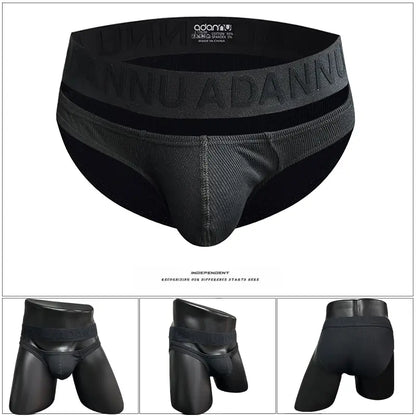 Adannu Men's Briefs - Breathable Low Rise Underwear with Enhanced Pouch Support