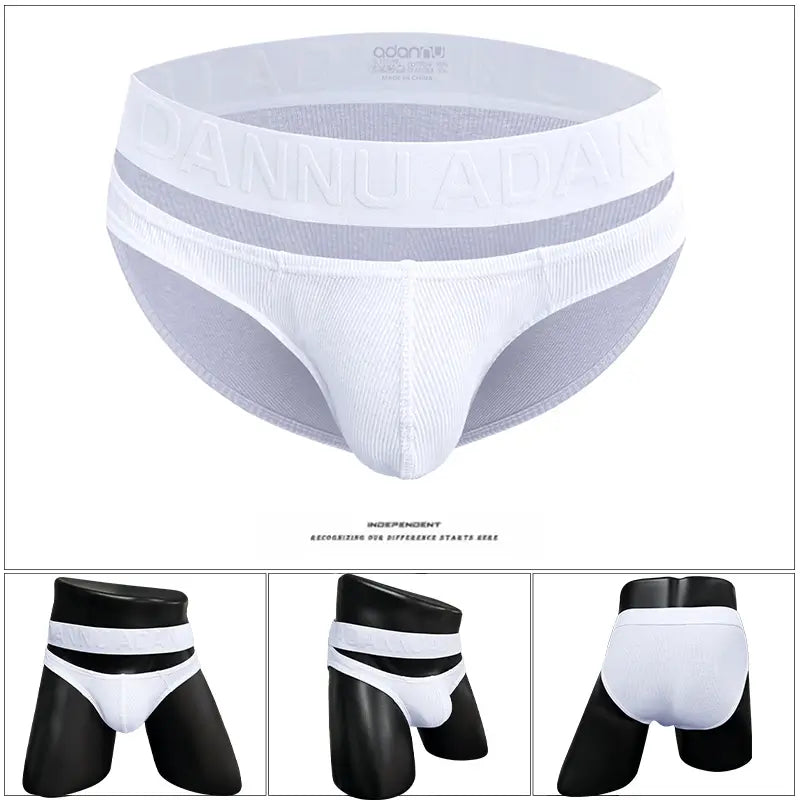 Adannu Men's Briefs - Breathable Low Rise Underwear with Enhanced Pouch Support