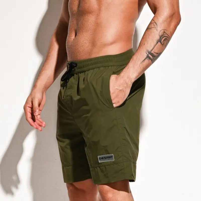 Desmiit Men's Solid Color Loose Fit Board Shorts