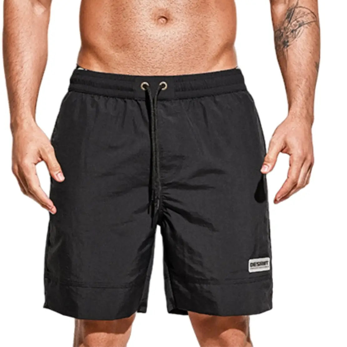 Desmiit Men's Solid Color Loose Fit Board Shorts