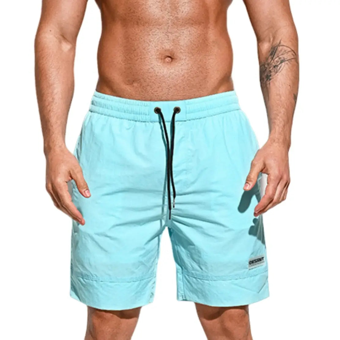 Desmiit Men's Solid Color Loose Fit Board Shorts