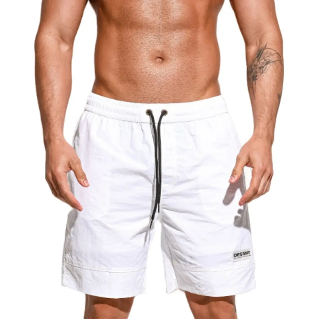 Desmiit Herren-Boardshorts mit lockerer Passform, einfarbig