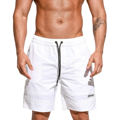 Desmiit Men's Solid Color Loose Fit Board Shorts