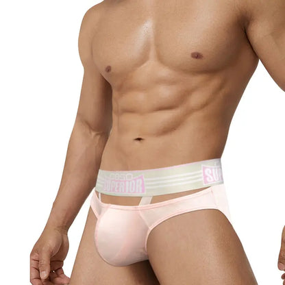 Men's Sexy Low-Rise Cotton Briefs with Pouch