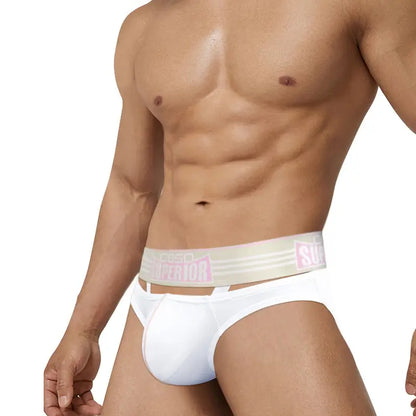 Men's Sexy Low-Rise Cotton Briefs with Pouch