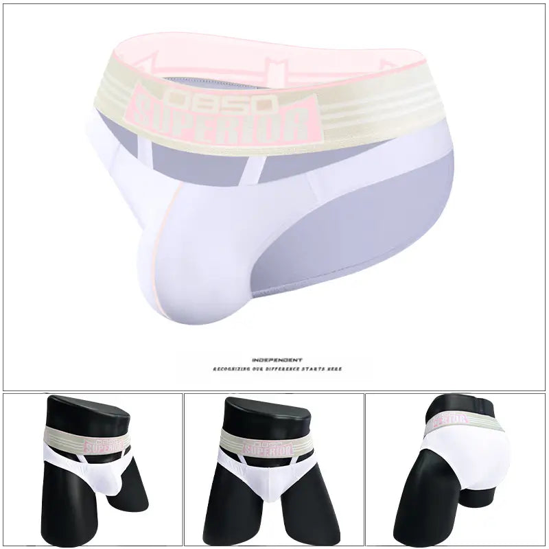 Men's Sexy Low-Rise Cotton Briefs with Pouch