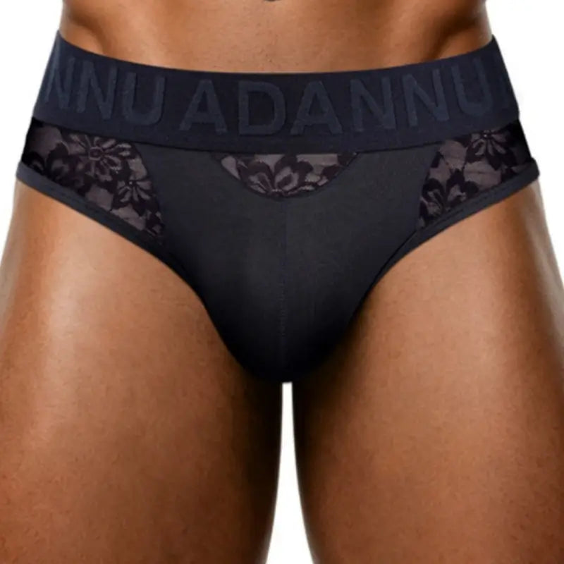 Adannu Men's Lace Brief – 95% Modal Floral Panel AD408
