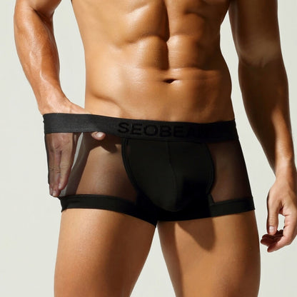 SEOBEAN Mesh Boxer Briefs for Men – Semi-Transparent