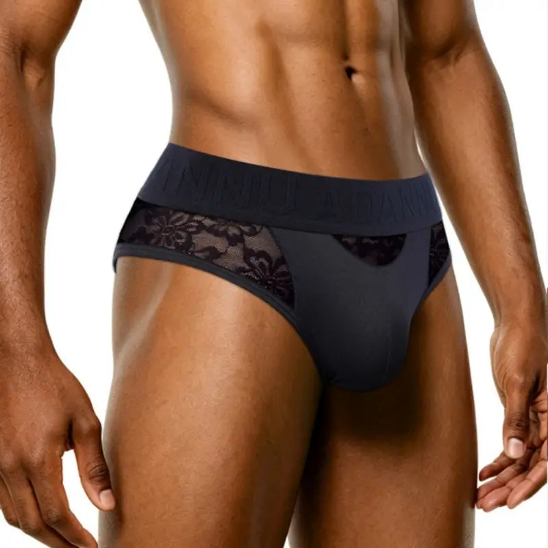 Adannu Men's Lace Brief – 95% Modal Floral Panel AD408