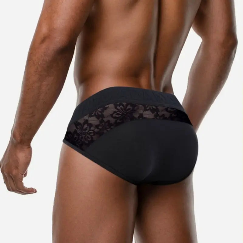 Adannu Men's Lace Brief – 95% Modal Floral Panel AD408