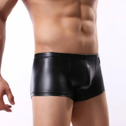 DomiGe Boxer Shorts for Men Cool Glossy Trunks with 3D Pouch