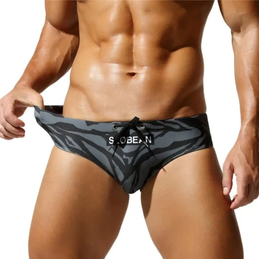 Seobean Wild Instinct Animal Print Swim Briefs for Men - Undies for Men