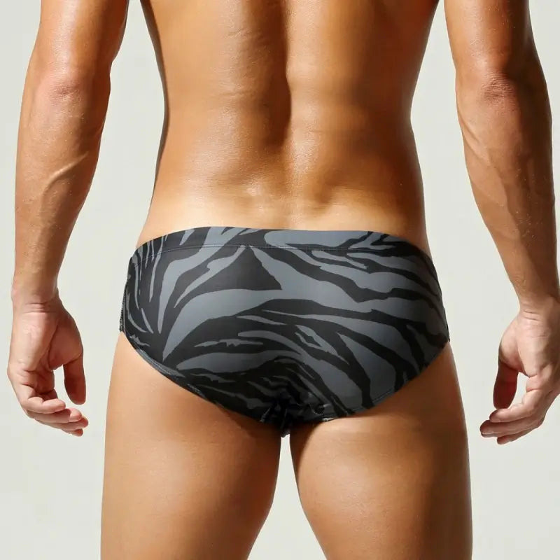 Seobean Wild Instinct Animal Print Swim Briefs for Men