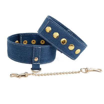 Denim Blue 6-Piece BDSM Kit — Bondage Set for Couples
