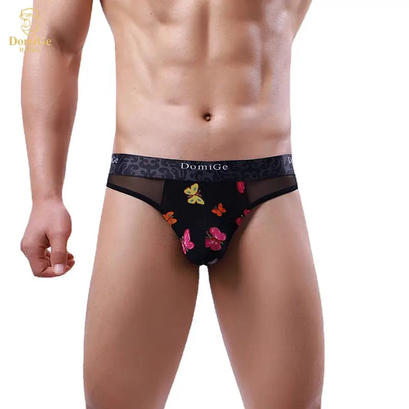 DomiGe Men's Thongs Mesh Briefs Modal Sexy Bikini Underwear