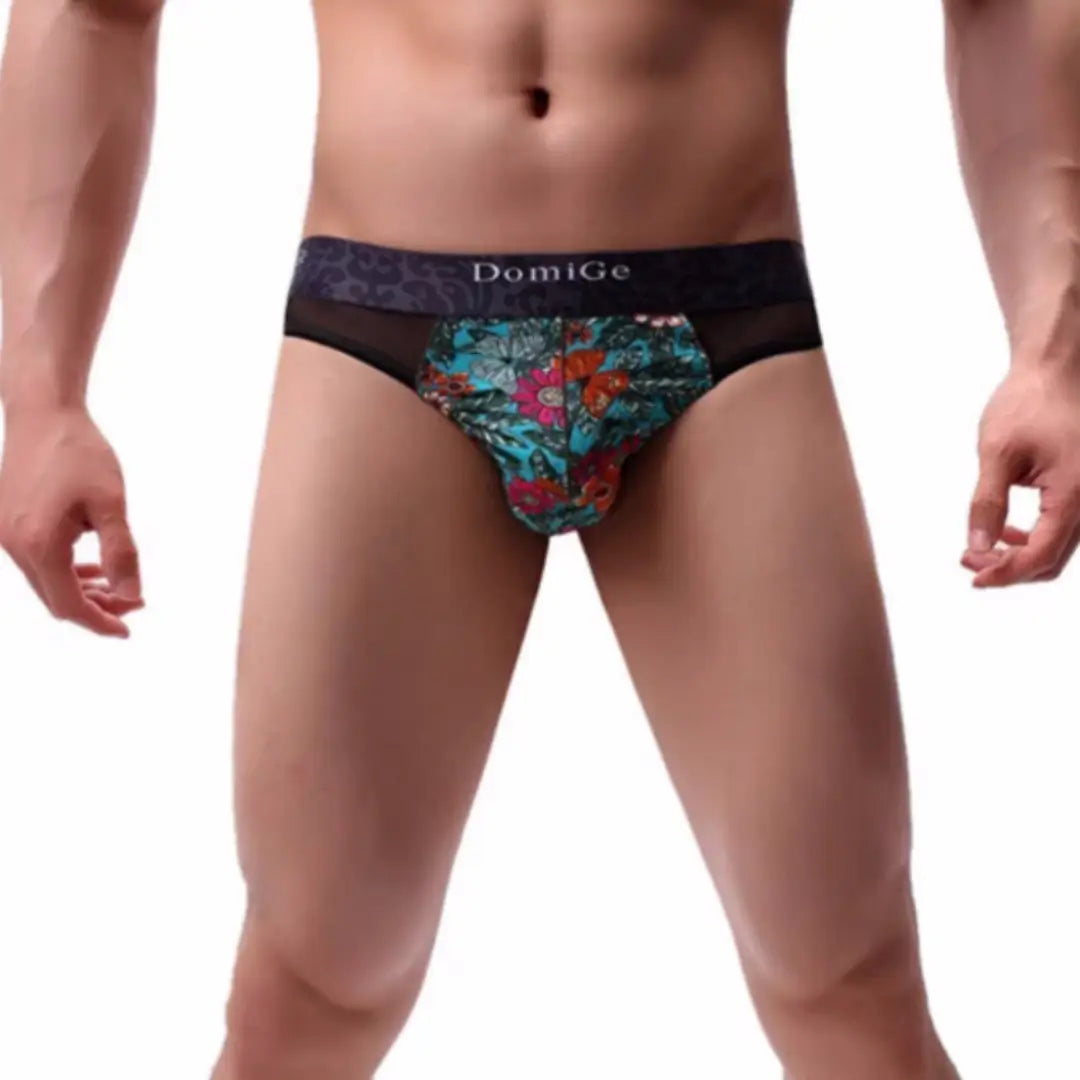 DomiGe Men's Modal Thongs Mesh Briefs Sexy Bikini Underwear