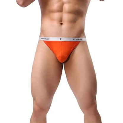 Dominik Men's Thong Underwear - Deep Orange, Modal Blend, Slim Fit