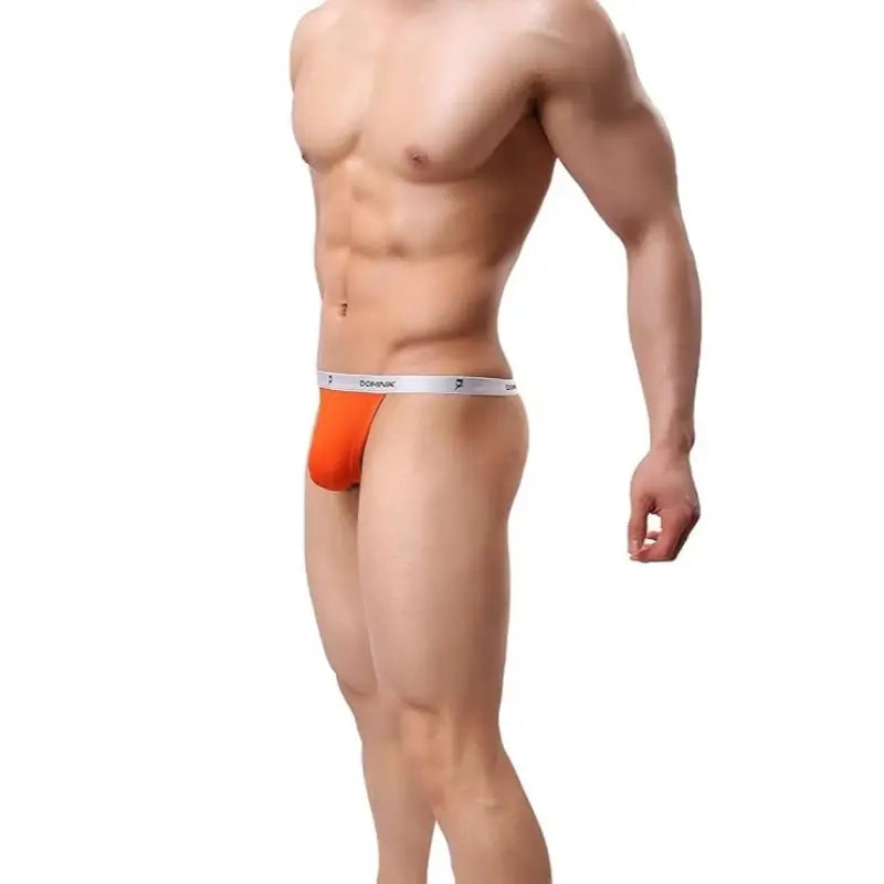 Dominik Men's Thong Underwear - Deep Orange, Modal Blend, Slim Fit