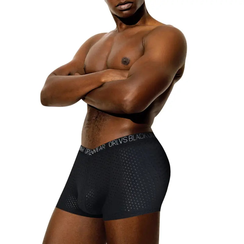 Adannu Men's Breathable Mesh Boxer Shorts Underwear for Men