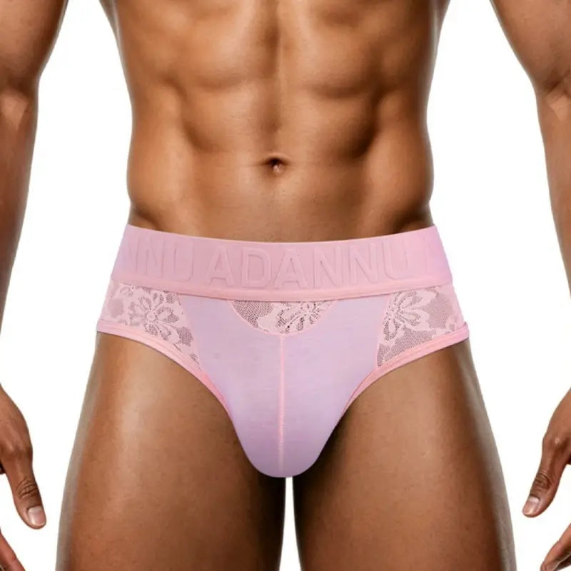 Adannu Men's Lace Brief – 95% Modal Floral Panel AD408