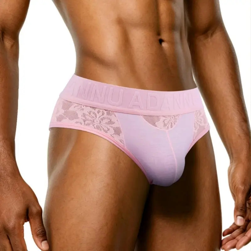 Adannu Men's Lace Brief – 95% Modal Floral Panel AD408
