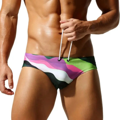 Wave Motion Low-Rise Swim Briefs Purple  Front  View Model