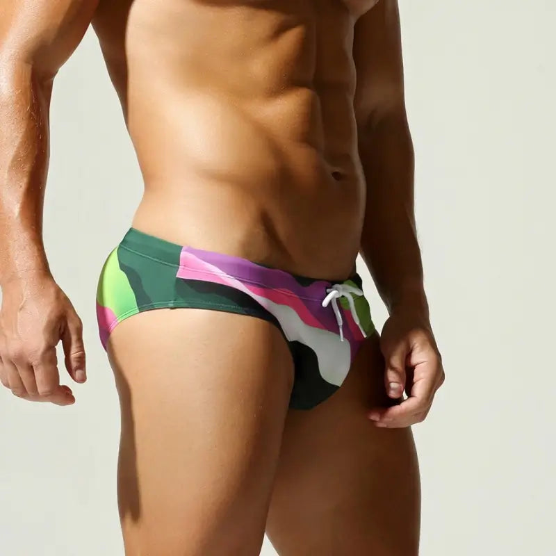 Wave Motion Low-Rise Swim Briefs Purple Side View Model