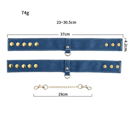 Denim Blue 6-Piece BDSM Kit — Bondage Set for Couples