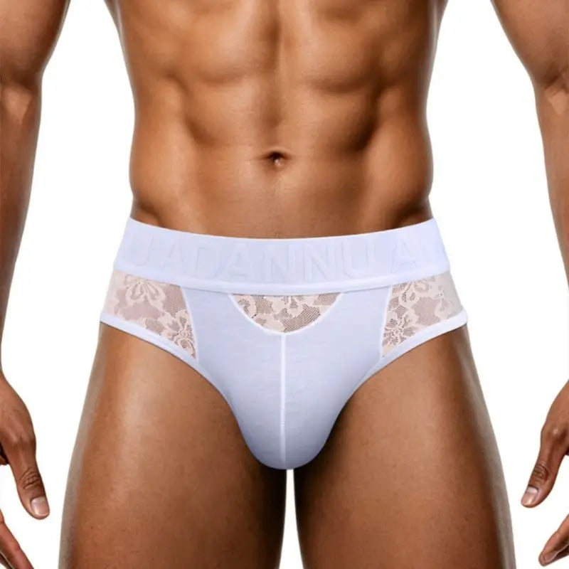 Adannu Men's Lace Brief – 95% Modal Floral Panel AD408