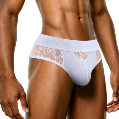 Adannu Men's Lace Brief – 95% Modal Floral Panel AD408